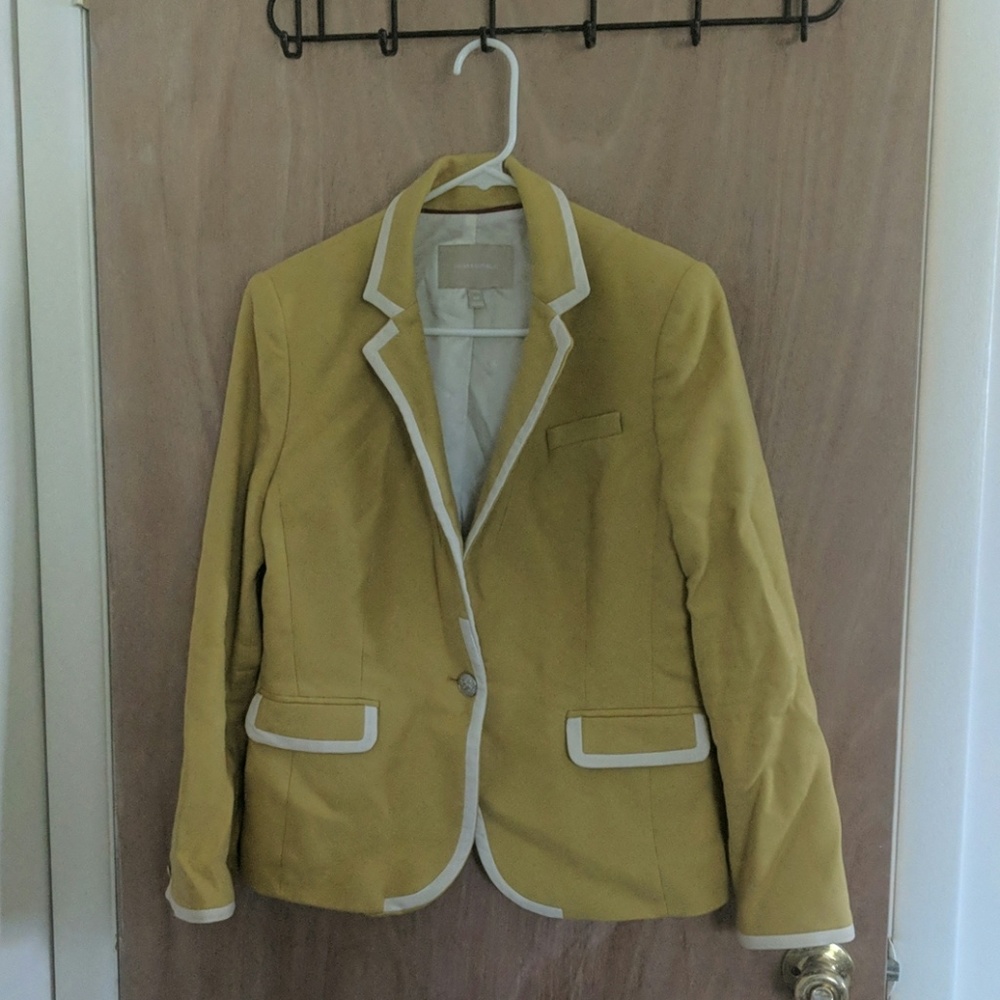 Banana Republic chartreuse preppy blazer